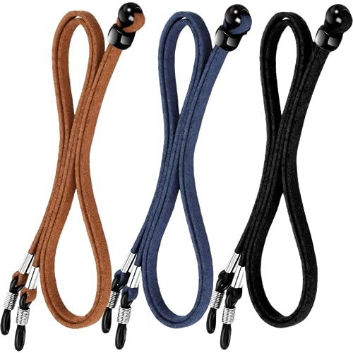 XFentech 3 Stück Brillenband aus Leder für Sonnenbrille - Universal Brillenbänder Brillenkette Einstellbarer Brille Cord für Damen und Herren XFentech 3 Stück Brillenband aus Leder für Sonnenbrille - Universal Brillenbänder Brillenkette Einstellbarer Brille Cord für Damen und Herren von XFentech