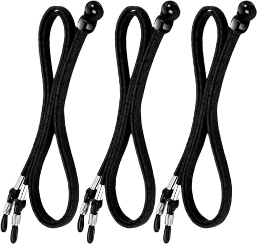 XFentech 3 Stück Universal Brillenband aus Leder für Sonnenbrille - Brillenbänder Brillenkette Schwarz Einstellbarer Brille Cord für Damen und Herren XFentech 3 Stück Universal Brillenband aus Leder für Sonnenbrille - Brillenbänder Brillenkette Schwarz Einstellbarer Brille Cord für Damen und Herren von XFentech
