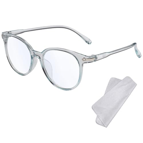 XFentech Blaulicht-Brillen fur Damen Herren - Computer-brille Runder Rahmen Gaming-Lesebrille Blaulichtfilter Brille Anti Augenermüdung Computerspielbrille Unisex-Brille - Transparentes Blau XFentech Blaulicht-Brillen fur Damen Herren - Computer-brille Runder Rahmen Gaming-Lesebrille Blaulichtfilter Brille Anti Augenermüdung Computerspielbrille Unisex-Brille - Transparentes Blau von XFentech