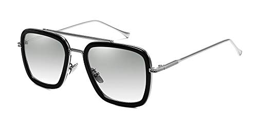 XFentech Retro Sonnenbrille - Metallrahmen Square Vintage Brille Eyewear für Herren Damen Goggle Klassisch Legierung Sonnenbrille UV400 Schutz, Grün/Silber XFentech Retro Sonnenbrille - Metallrahmen Square Vintage Brille Eyewear für Herren Damen Goggle Klassisch Legierung Sonnenbrille UV400 Schutz, Grün/Silber von XFentech