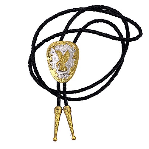 XGALBLA Bolo-Krawatte mit goldenem fliegendem Adler, American Western Cowboy Krawatte für Herren von XGALBLA