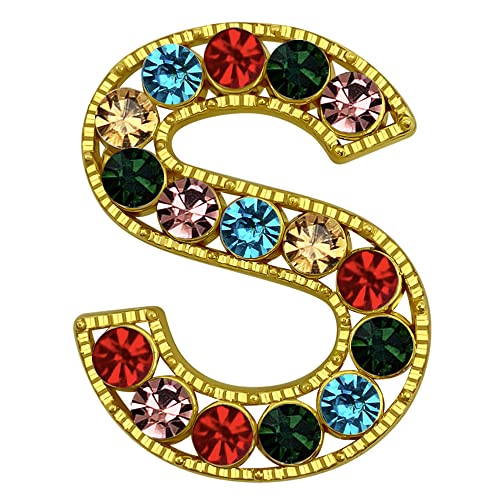 XGALBLA Buchstaben-Brosche, Anstecknadeln (A-Z), beschichtetes Metall, Kunstperle, Brosche für Frauen und Mädchen, inspiriertes Geschenk (goldfarben), Metall Kristall Strassstein, Kristall von XGALBLA