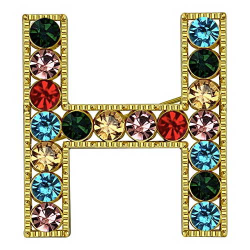 XGALBLA Buchstaben-Brosche, Anstecknadeln (A-Z), beschichtetes Metall, Kunstperle, Brosche für Frauen und Mädchen, inspiriertes Geschenk (goldfarben), Metall Kristall Strassstein, Kristall von XGALBLA