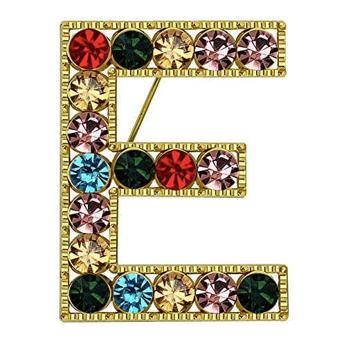 XGALBLA Buchstaben-Brosche, Anstecknadeln (A-Z), beschichtetes Metall, Kunstperle, Brosche für Frauen und Mädchen, inspiriertes Geschenk (goldfarben), Metall Kristall Strassstein, Kristall von XGALBLA
