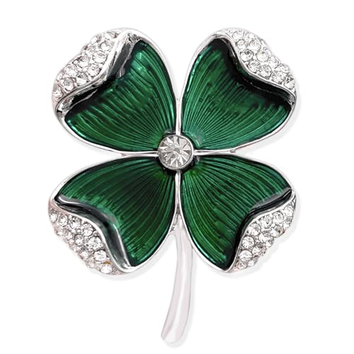 XGALBLA Strass-Brosche Kleeblatt vierblättriges Kristallkleeblatt für Damen, Metall Strass, Strass XGALBLA Strass-Brosche Kleeblatt vierblättriges Kristallkleeblatt für Damen, Metall Strass, Strass von XGALBLA