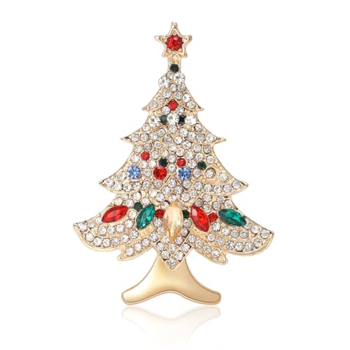 XGALBLA Vintage Strass Weihnachten Kristall Brosche Pins für Frauen Mädchen, Metall, Kristall Kein Edelstein XGALBLA Vintage Strass Weihnachten Kristall Brosche Pins für Frauen Mädchen, Metall, Kristall Kein Edelstein von XGALBLA