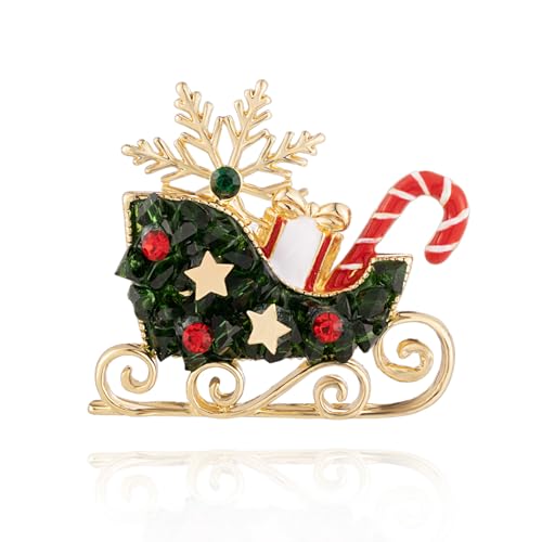 XGALBLA Vintage Strass Weihnachten Kristall Brosche Pins für Frauen Mädchen, Metall, Kristall Kein Edelstein XGALBLA Vintage Strass Weihnachten Kristall Brosche Pins für Frauen Mädchen, Metall, Kristall Kein Edelstein von XGALBLA
