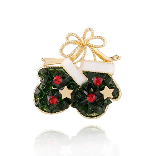 XGALBLA Weihnachts-Brosche, Strasssteine, Kristall, Emaille, Weihnachtsschmuck, Geschenk für Frauen und Mädchen, Metall, Kristall Kein Edelstein XGALBLA Weihnachts-Brosche, Strasssteine, Kristall, Emaille, Weihnachtsschmuck, Geschenk für Frauen und Mädchen, Metall, Kristall Kein Edelstein von XGALBLA