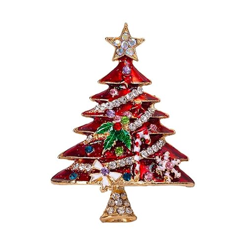 XGALBLA Weihnachts-Brosche, Strasssteine, Kristall, Emaille, Weihnachtsschmuck, Geschenk für Frauen und Mädchen, Metall Kristall Strassstein, Kristall XGALBLA Weihnachts-Brosche, Strasssteine, Kristall, Emaille, Weihnachtsschmuck, Geschenk für Frauen und Mädchen, Metall Kristall Strassstein, Kristall von XGALBLA