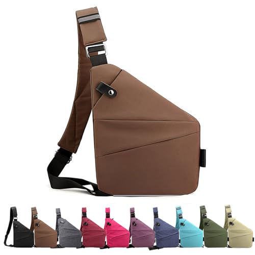 Anti Diebstahl Tasche, Diebstahlsichere Tasche, Anti Diebstahl Taschen, Tasche Diebstahlsicher, Diebstahlsichere Tasche Damen MäNner, Flexr-Tasche Frauen (Coffee,Linke) von XGF