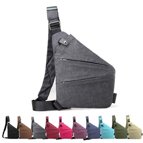 Anti Diebstahl Tasche, Diebstahlsichere Tasche, Anti Diebstahl Taschen, Tasche Diebstahlsicher, Diebstahlsichere Tasche Damen MäNner, Flexr-Tasche Frauen (Grey,Rechte) von XGF