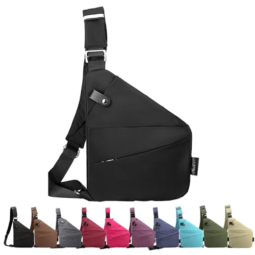 Anti Diebstahl Tasche, Diebstahlsichere Tasche, Anti Diebstahl Taschen, Tasche Diebstahlsicher, Diebstahlsichere Tasche Damen MäNner, Flexr-Tasche Frauen (Black,Linke) von XGF