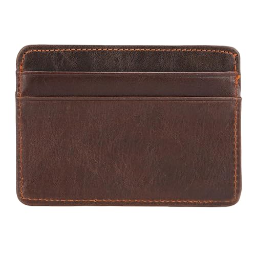XGMTHBDD GeldböRse Damen Leder -Herren -Karten -Tasche Münze Slim Kreditkartenhalter Brieftasche Für Männer Und Frauen -id -kartentasche-braun von XGMTHBDD