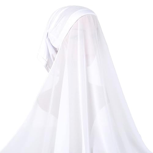 Muslim Hijab Damen Frauen Muslimisch Kopftuch Islamisch Gesichtsschleier Lang Turban Leicht Haartuch Elegant Chiffon Chemo Kappe Frauen Schal Damen UV Schutz Kopfkappe Elastisch Outdoor Alltagsleben von XGOPTS