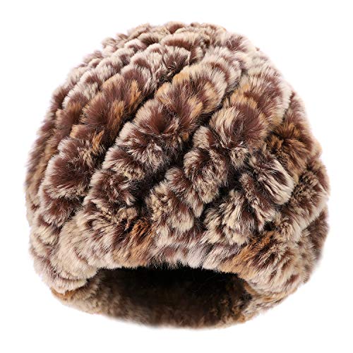 Strickmütze Winter Wintermütze Verdickt Warm Mütze Damen Mädchen Pelzmütze Flexibel Bunt Fellmütze Kaninchenfell Gestrickt Damenmütze Atmungsaktiv Weich Beanie Outdoor Alltagsleben Einheitsgröße von XGOPTS