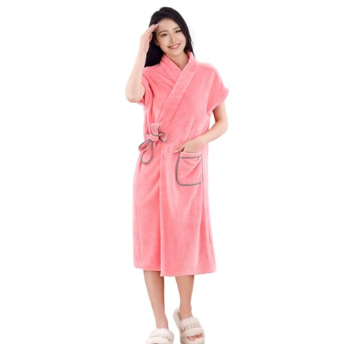 XGOPTS Bademantel Damen Frottee Morgenmantel Leicht Saunahandtuch V-Ausschnitt Saunakilt für Spa Haus und Hotel Rosa lang 110 cm XGOPTS Bademantel Damen Frottee Morgenmantel Leicht Saunahandtuch V-Ausschnitt Saunakilt für Spa Haus und Hotel Rosa lang 110 cm von XGOPTS