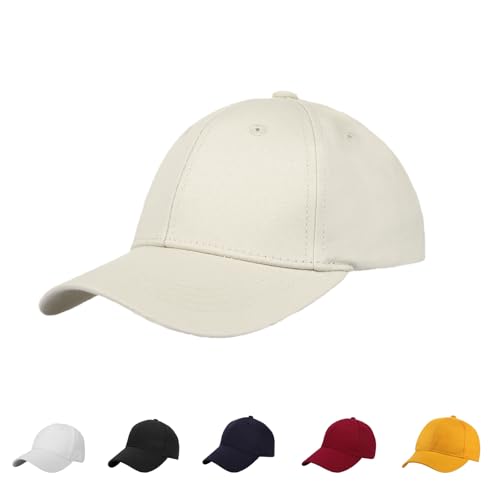XGOPTS Basecap Kinder Baseballkappe Einfarbig Schirmmütze Kinder Verstellbare Sonnenmütze Baseball Cap Junge Mädchen Snapback Cap Outdoor Kappe(Beige) von XGOPTS