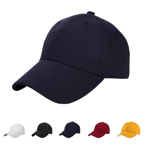 XGOPTS Basecap Kinder Baseballkappe Einfarbig Schirmmütze Kinder Verstellbare Sonnenmütze Baseball Cap Junge Mädchen Snapback Cap Outdoor Kappe(Blau) von XGOPTS