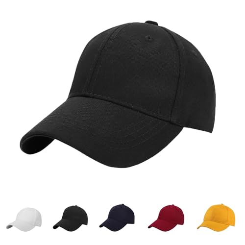 XGOPTS Basecap Kinder Baseballkappe Einfarbig Schirmmütze Kinder Verstellbare Sonnenmütze Baseball Cap Junge Mädchen Snapback Cap Outdoor Kappe(Schwarz) von XGOPTS