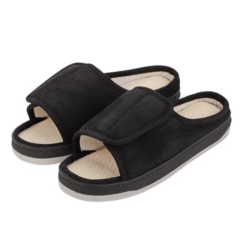XGOPTS Diabetiker Hausschuhe Herren Damen Orthopädische Hausschuhe Extra Weit Sandalen Schuhe Herrenschuhe mit Klettverschluss Senioren Gesundheitsschuhe für Geschwollene Füße von XGOPTS