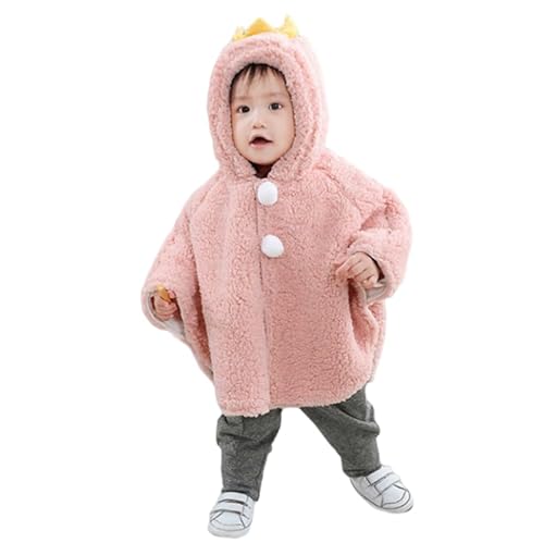 XGOPTS Kapuzenmantel Jungen Mädchen Cape Plüsch Winddicht Kinderponcho Warm Wollmantel Weich Poncho Kleinkind Windjacke Kunstwolle Outdoor Dinoumhang Elefant Kinder Windjacke Herbst Winter von XGOPTS