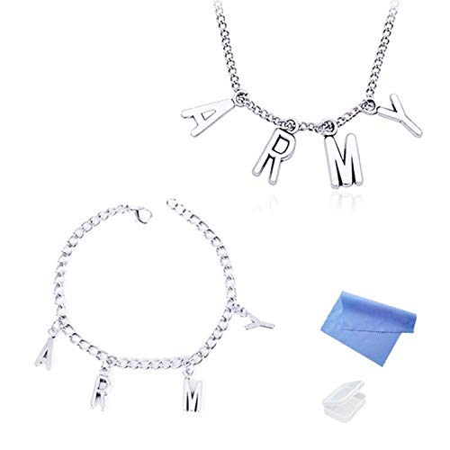 XHBTS Halskette Bangtan Boys Army A.R.M.Y Anhänger und Armband mit Mini-Stoff und Mini-Box von XHBTS