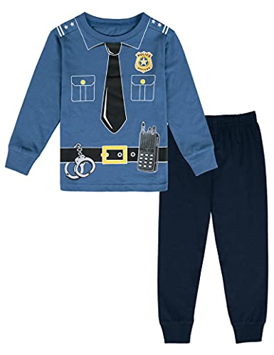 XHBYG Kinder Cartoon Nachtwäsche Set Kinder Jungen Loungewear Kleidung Kleinkind Neujahr Pyjama Weihnachten Nachthemd 2-10 Jahre alt Polizei von XHBYG