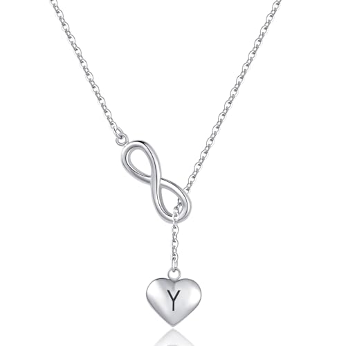 XHBYINFO Halskette mit Unendlichkeitssymbol, Herz und Buchstaben A-Z, für Damen, Choker-Halskette, Edelstahl-Schmuck, Edelstahl, Kein Edelstein XHBYINFO Halskette mit Unendlichkeitssymbol, Herz und Buchstaben A-Z, für Damen, Choker-Halskette, Edelstahl-Schmuck, Edelstahl, Kein Edelstein von XHBYINFO