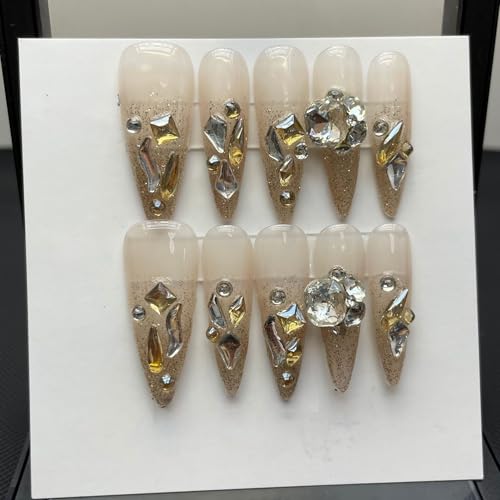 XHBYW 10 Stück abstrakte Nagelkunst, künstliche Nägel, zum Aufdrücken der Nägel, vollständige Abdeckung, künstliche Nägel für Frauen und Mädchen, tägliche Dekoration XHBYW 10 Stück abstrakte Nagelkunst, künstliche Nägel, zum Aufdrücken der Nägel, vollständige Abdeckung, künstliche Nägel für Frauen und Mädchen, tägliche Dekoration von XHBYW
