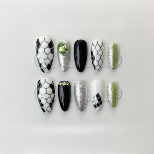 XHBYW 10 Stück abstrakte Nagelkunst, künstliche Nägel, zum Aufdrücken der Nägel, vollständige Abdeckung, künstliche Nägel für Frauen und Mädchen, tägliche Dekoration XHBYW 10 Stück abstrakte Nagelkunst, künstliche Nägel, zum Aufdrücken der Nägel, vollständige Abdeckung, künstliche Nägel für Frauen und Mädchen, tägliche Dekoration von XHBYW