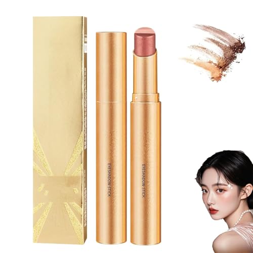 Glitzer-Lidschattenstift mit Farbverlauf, 3-farbiger Glitzer-Lidschattenstift, lang anhaltender wasserfester Lidschattenstift, Lazy-Lidschattenstift für Augen-Make-up von XHCOHWWU