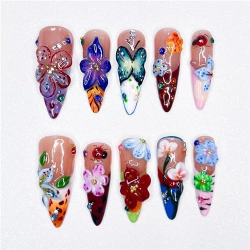 Handgemachte Maniküre Herbst und Winter Wunderland abnehmbare Nailart Sticker Nagelpresse Stück Eiskristall transparent blühende tragbare Nailart(M) von XHONGDOFC