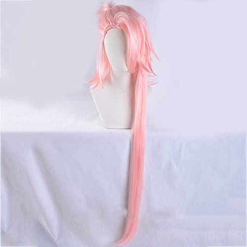 XHSDOZD Anime Cosplay Perücke，Touken Ranbu Online Souza Samonji Perücke，Pink Long Perücke，Mit Kostenloser Perückenkappe，für Party Alltag Halloween Perücke Cosplay von XHSDOZD