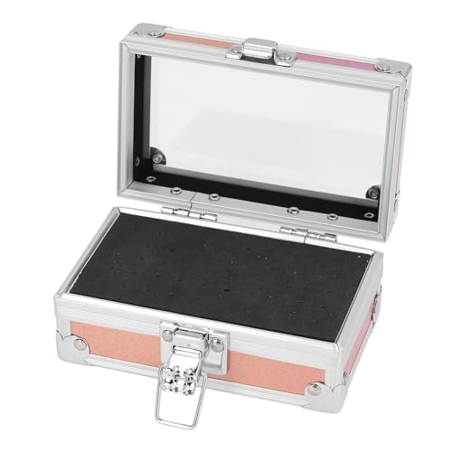 XHTLLO Nagelbohrer Bits Halter, Staubdichter Organizer mit Mehreren Löchern, Sturzsichere Aufbewahrungsbox mit Sicherem Verschluss und Transparentem Klappdeckel(Buntes Gold) von XHTLLO