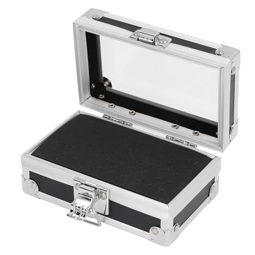 XHTLLO Nagelbohrer Bits Halter, Staubdichter Organizer mit Mehreren Löchern, Sturzsichere Aufbewahrungsbox mit Sicherem Verschluss und Transparentem Klappdeckel(Schwarz) von XHTLLO