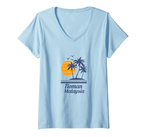 Damen Tioman, Malaysia, Strandinsel T-Shirt mit V-Ausschnitt Damen Tioman, Malaysia, Strandinsel T-Shirt mit V-Ausschnitt von XHYBLQYTvWJHBSY Creations Co