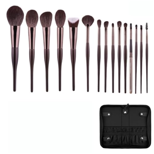 Make Up Pinsel 15-teiliges tägliches Make-up-Pinselset for Eyeliner, Lidschatten und Augenbrauenpinsel Pinselset Makeup(Naked brush-Stand Bag) von XHZMDWOU