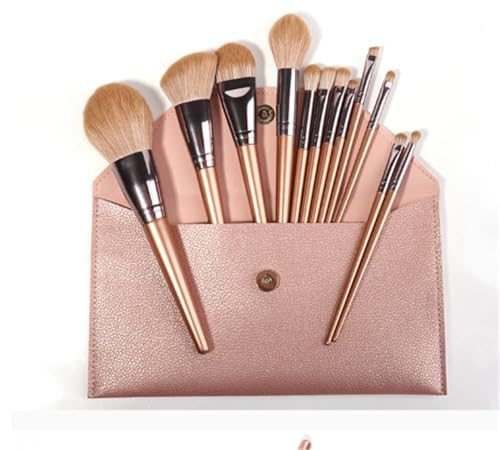 Make Up Pinsel Make-up-Pinsel-Set, 12-teilig, For Grundierung, Lidschatten, Gesichtskonturpinsel Pinselset Makeup(Gold-Brush Pack) von XHZMDWOU
