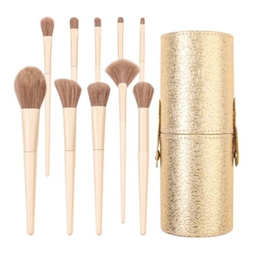 Make Up Pinsel Make-up Pinsel Set 10 Stück For Puder Lidschatten Highlighter Kontur Und Rouge Pinsel Pinselset Makeup(Beige-Brush Bucket) von XHZMDWOU