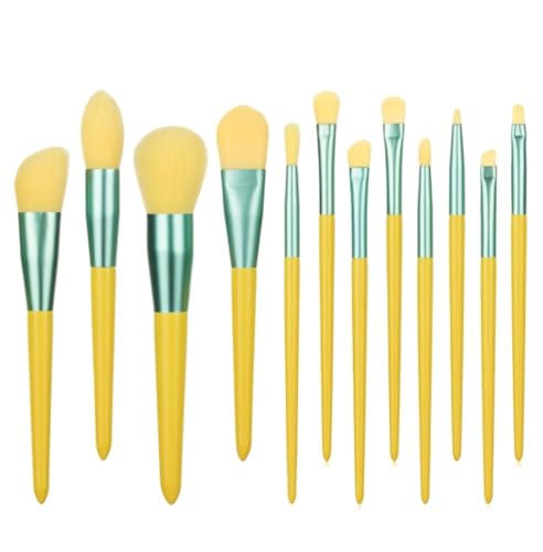 Make Up Pinsel Make-up Pinsel Set 12 Stück For Kontur Rouge Concealer Lidschatten Make-up Pinsel Pinselset Makeup(Yellow) von XHZMDWOU