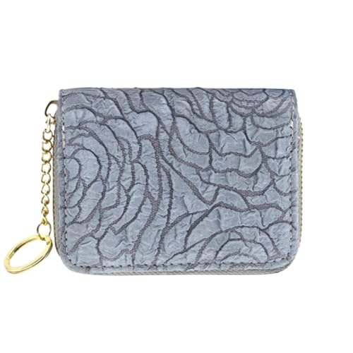 XHZMDWOU Geldbörse Stabile Schlank Blumen-Geldbörse, Kurze Geldbörse Mit Reißverschluss, Clutch Für Mädchen, Münzfach, Kartenhalter Kompakt Portemonnaie(Blue) von XHZMDWOU