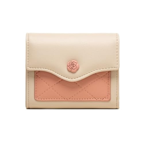 XHZMDWOU Geldbörse Stabile Schlank Brieftasche Spleißen Kontrastfarben Münze Billfold Damen Leder Reißverschluss Geldbörsen Kompakt Portemonnaie(White) von XHZMDWOU