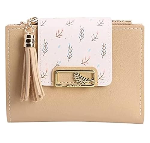 XHZMDWOU Geldbörse Stabile Schlank Damen-Geldbörse Aus Pu-Leder Mit Kurzen Fransen Und Reißverschluss, Clutch Für Mädchen, Münzfach Kompakt Portemonnaie(Yellow) von XHZMDWOU