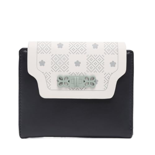 XHZMDWOU Geldbörse Stabile Schlank Einfache Brieftasche Für Damen, Kurze, Faltbar, Mit Mehreren Kartenfächern, Langlebige Geldbörsen Kompakt Portemonnaie(Black) von XHZMDWOU