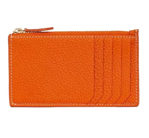 XHZMDWOU Geldbörse Stabile Schlank Geldbörse Für Damen, Japanischer Stil, Mit Mehreren Kartenfächern, Kurzes Leder, Damen-Geldbörsen, 1 Stück Kompakt Portemonnaie(Orange) von XHZMDWOU