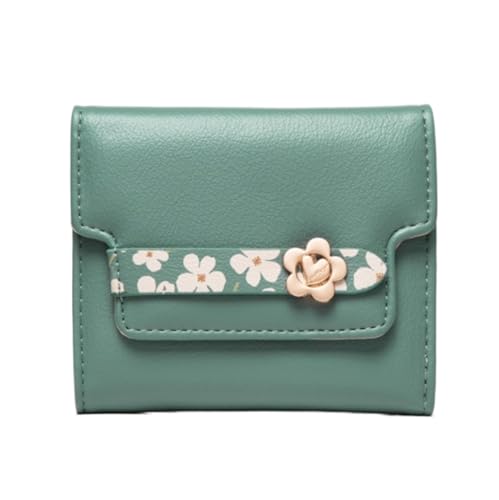 XHZMDWOU Geldbörse Stabile Schlank Geldbörsen Mit Mehreren Kartenfächern, Kurze Faltbare Brieftasche, Einfache Blumen-Münzengeldbörse Kompakt Portemonnaie(Blue) von XHZMDWOU