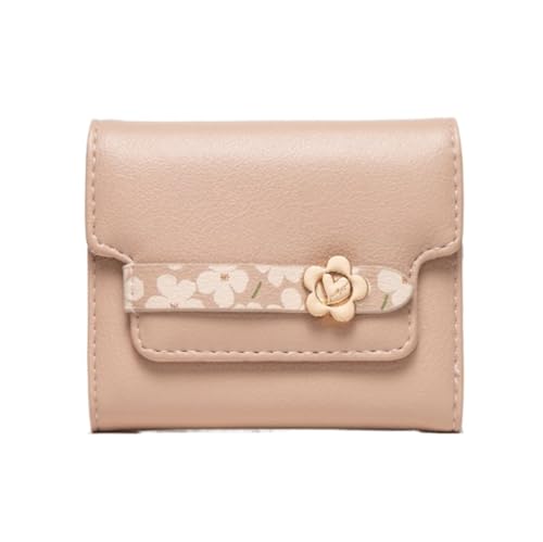 XHZMDWOU Geldbörse Stabile Schlank Geldbörsen Mit Mehreren Kartenfächern, Kurze Faltbare Brieftasche, Einfache Blumen-Münzengeldbörse Kompakt Portemonnaie(Pink) von XHZMDWOU