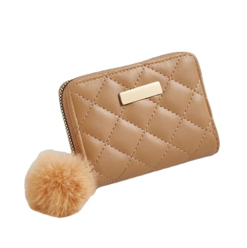 XHZMDWOU Geldbörse Stabile Schlank Leder-Geldbörse, Kurze Geldbörse Mit Reißverschluss, Clutch Für Mädchen, Kartenhalter, Einfaches Münzfach Kompakt Portemonnaie(K) von XHZMDWOU
