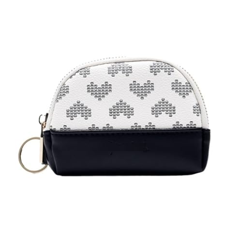XHZMDWOU Geldbörse Stabile Schlank Minimalistische Leder-Damen-Geldbörse, Clutch, Reißverschluss, Münzfach Für Damen Kompakt Portemonnaie(Black) von XHZMDWOU