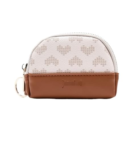 XHZMDWOU Geldbörse Stabile Schlank Minimalistische Leder-Damen-Geldbörse, Clutch, Reißverschluss, Münzfach Für Damen Kompakt Portemonnaie(Brown) von XHZMDWOU